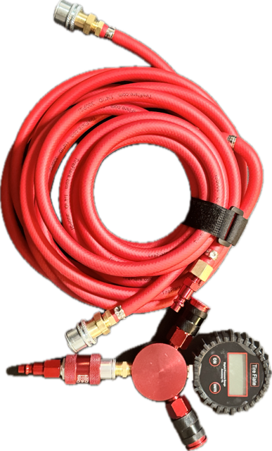 T-140/2 Tire Inflation/Deflation System with digital PSI gauge and flexible red hose