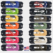 Set of colorful Aluminum Recessed Winch Shackles with Fairlead Kits featuring closed latches and American-made durability