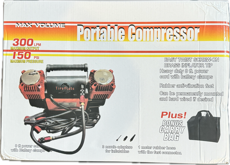 Digital Combo Pac $350-$370 300LPM 12V Twin Cylinder Heavy Duty Offroad, Overland Air Compressor - Tireflate