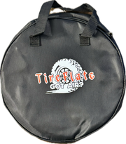 Black round carrying case for DIY 4 tire inflation and deflation system with TireFlate Got Air logo